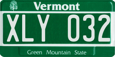 VT license plate XLY032