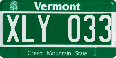 VT license plate XLY033