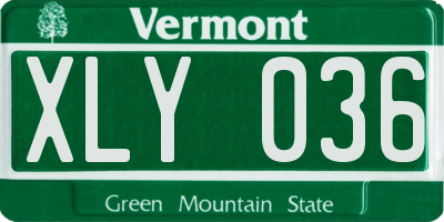 VT license plate XLY036