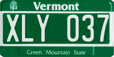 VT license plate XLY037