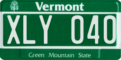 VT license plate XLY040