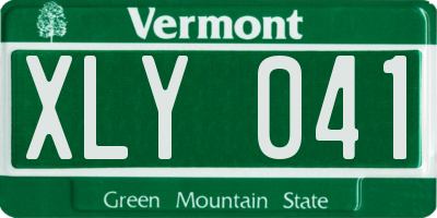 VT license plate XLY041