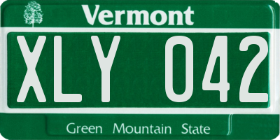 VT license plate XLY042
