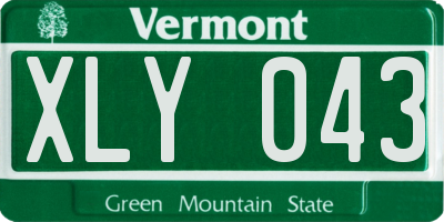 VT license plate XLY043