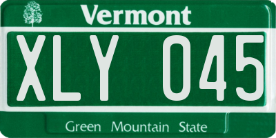 VT license plate XLY045