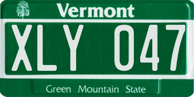 VT license plate XLY047