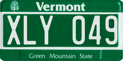VT license plate XLY049