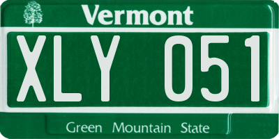 VT license plate XLY051