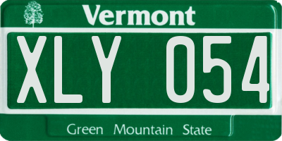VT license plate XLY054