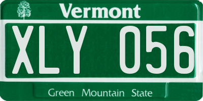 VT license plate XLY056