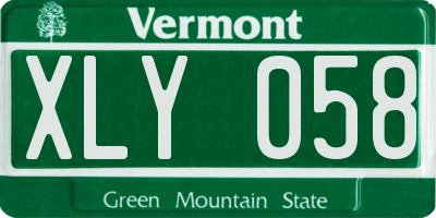 VT license plate XLY058
