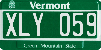 VT license plate XLY059