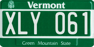 VT license plate XLY061