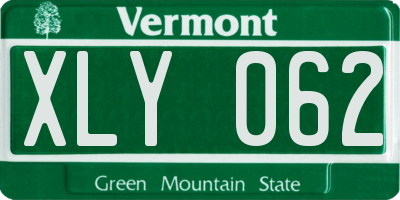 VT license plate XLY062