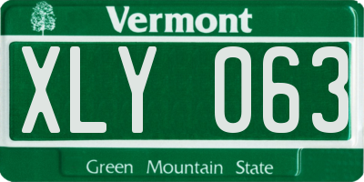 VT license plate XLY063