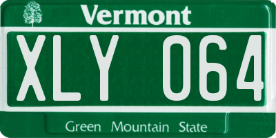 VT license plate XLY064