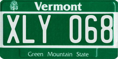 VT license plate XLY068
