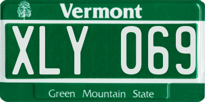 VT license plate XLY069
