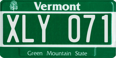 VT license plate XLY071