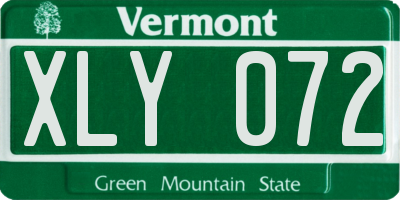 VT license plate XLY072