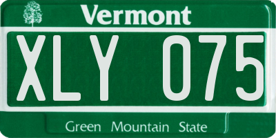 VT license plate XLY075