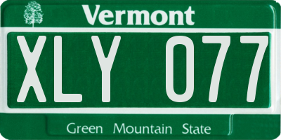 VT license plate XLY077