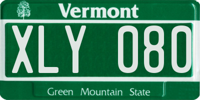 VT license plate XLY080