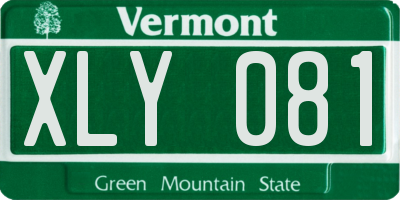 VT license plate XLY081