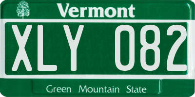 VT license plate XLY082