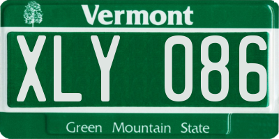 VT license plate XLY086