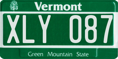 VT license plate XLY087