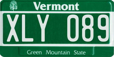 VT license plate XLY089