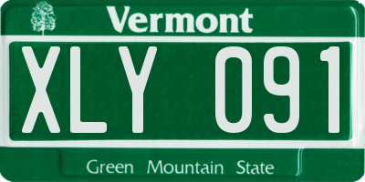 VT license plate XLY091
