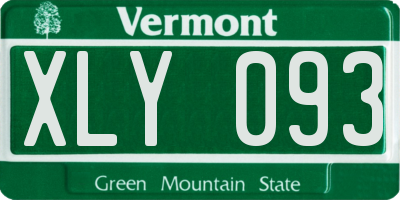 VT license plate XLY093