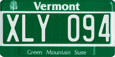 VT license plate XLY094