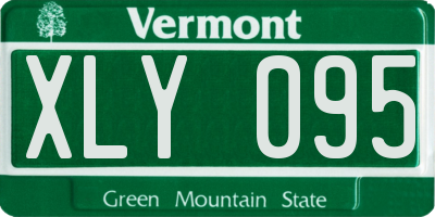 VT license plate XLY095