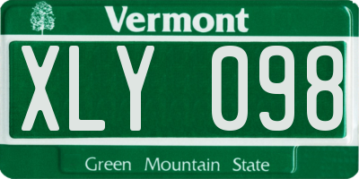 VT license plate XLY098