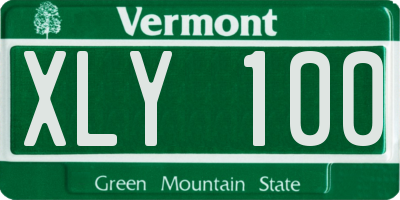 VT license plate XLY100