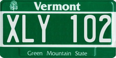 VT license plate XLY102