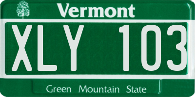 VT license plate XLY103