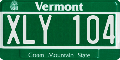 VT license plate XLY104