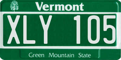 VT license plate XLY105