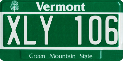 VT license plate XLY106