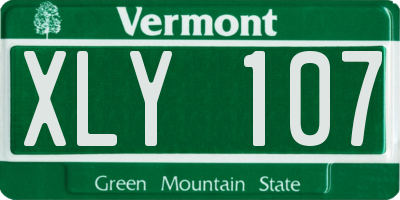 VT license plate XLY107