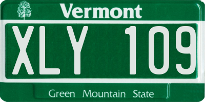 VT license plate XLY109
