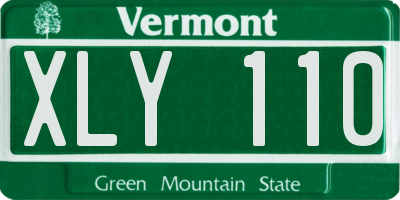 VT license plate XLY110