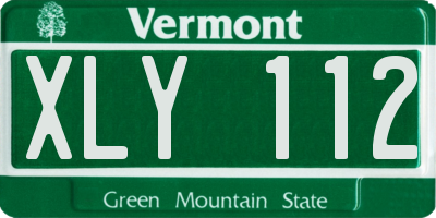 VT license plate XLY112