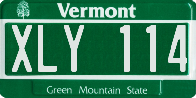 VT license plate XLY114