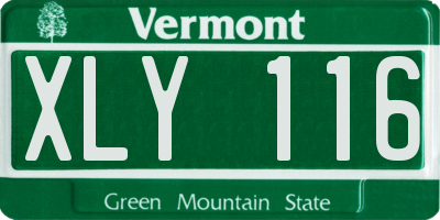 VT license plate XLY116