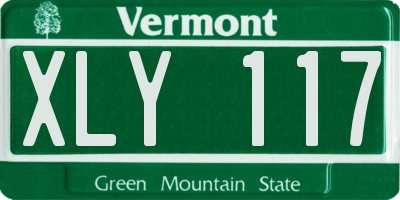 VT license plate XLY117